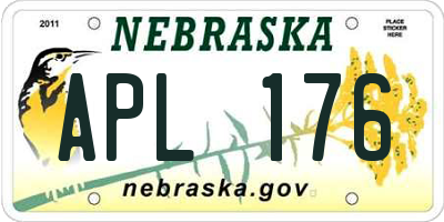 NE license plate APL176