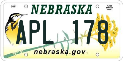 NE license plate APL178