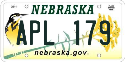 NE license plate APL179