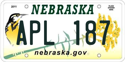 NE license plate APL187