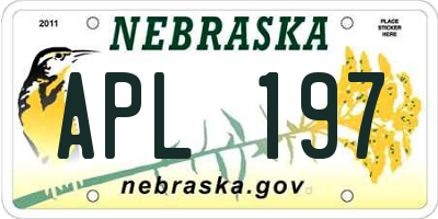 NE license plate APL197