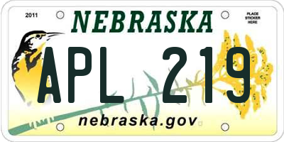 NE license plate APL219