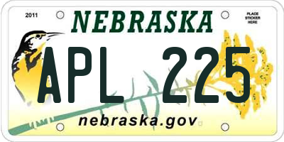 NE license plate APL225