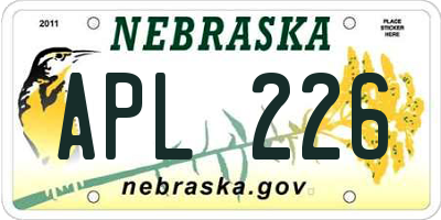 NE license plate APL226