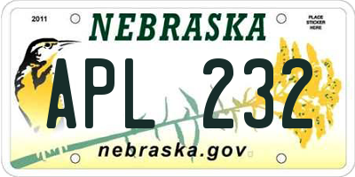 NE license plate APL232