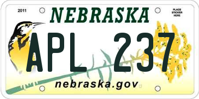 NE license plate APL237