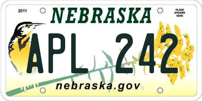 NE license plate APL242