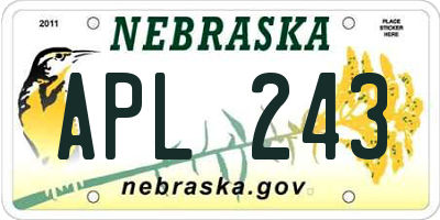 NE license plate APL243