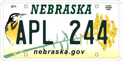 NE license plate APL244