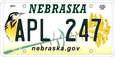 NE license plate APL247