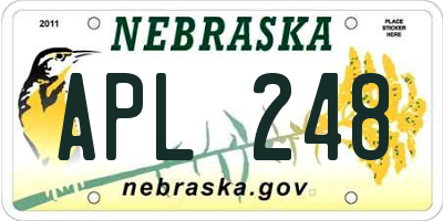 NE license plate APL248