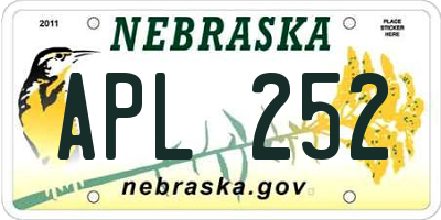 NE license plate APL252