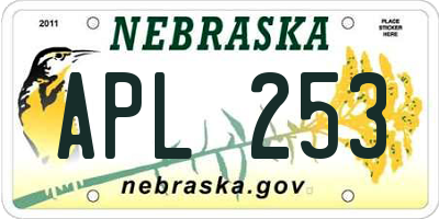 NE license plate APL253