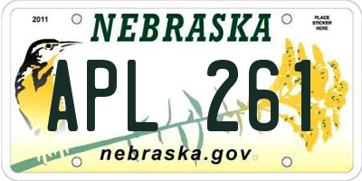 NE license plate APL261