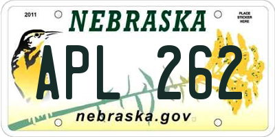 NE license plate APL262