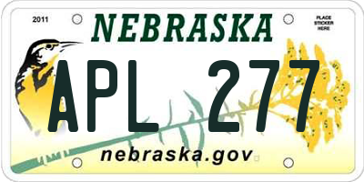 NE license plate APL277
