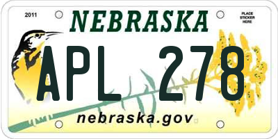 NE license plate APL278