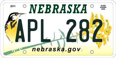 NE license plate APL282