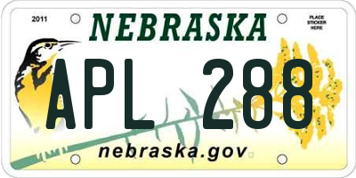 NE license plate APL288