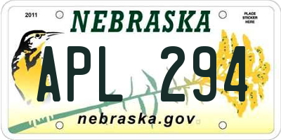 NE license plate APL294
