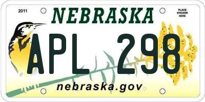 NE license plate APL298