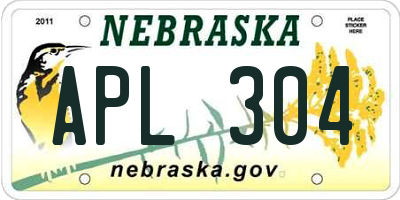 NE license plate APL304