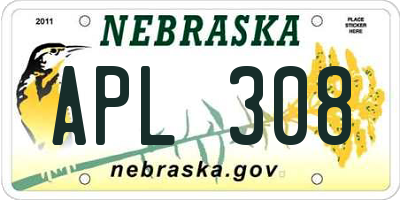 NE license plate APL308