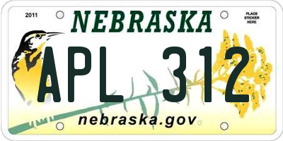 NE license plate APL312
