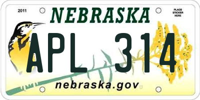 NE license plate APL314