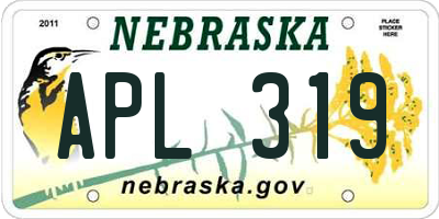 NE license plate APL319