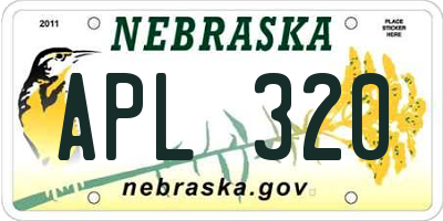 NE license plate APL320