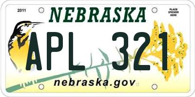 NE license plate APL321