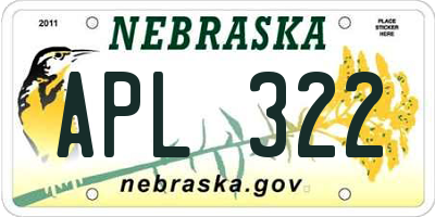 NE license plate APL322
