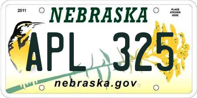 NE license plate APL325