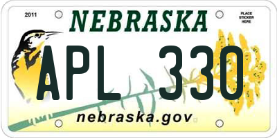 NE license plate APL330