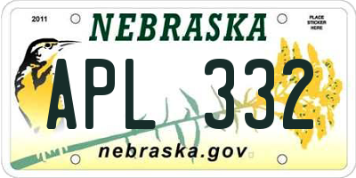 NE license plate APL332