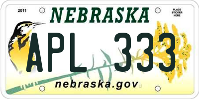 NE license plate APL333