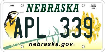 NE license plate APL339