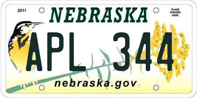 NE license plate APL344