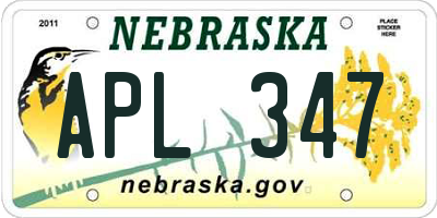 NE license plate APL347