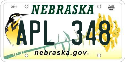 NE license plate APL348