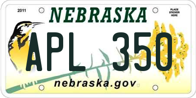NE license plate APL350