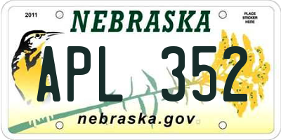 NE license plate APL352