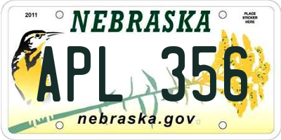 NE license plate APL356