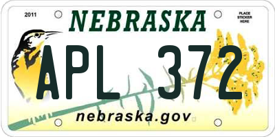 NE license plate APL372
