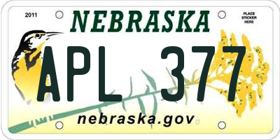 NE license plate APL377