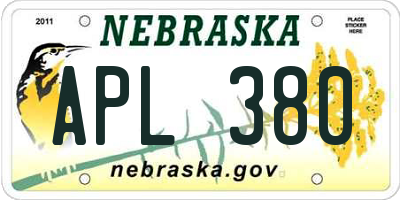 NE license plate APL380