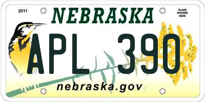 NE license plate APL390