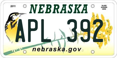 NE license plate APL392
