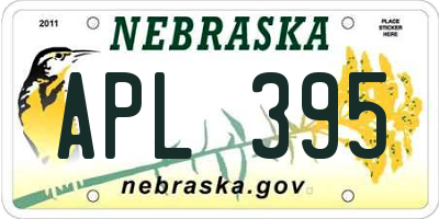 NE license plate APL395